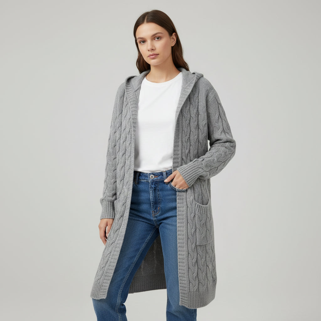 Women’s Casual Open Front Cardigan Sweater with Pockets-B Unique Fashions