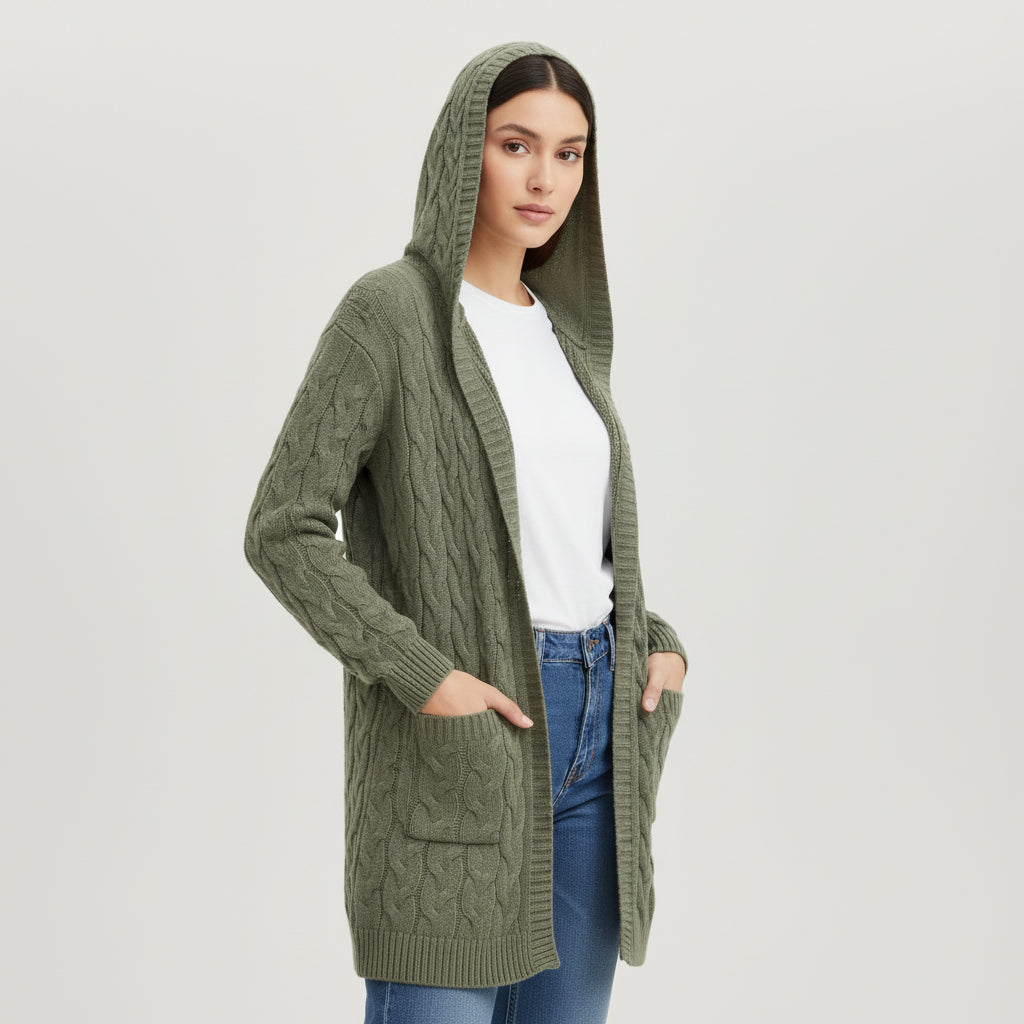 Women’s Casual Open Front Cardigan Sweater with Pockets-B Unique Fashions