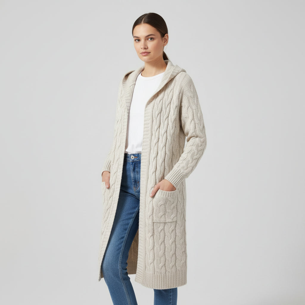 Women’s Casual Open Front Cardigan Sweater with Pockets-B Unique Fashions