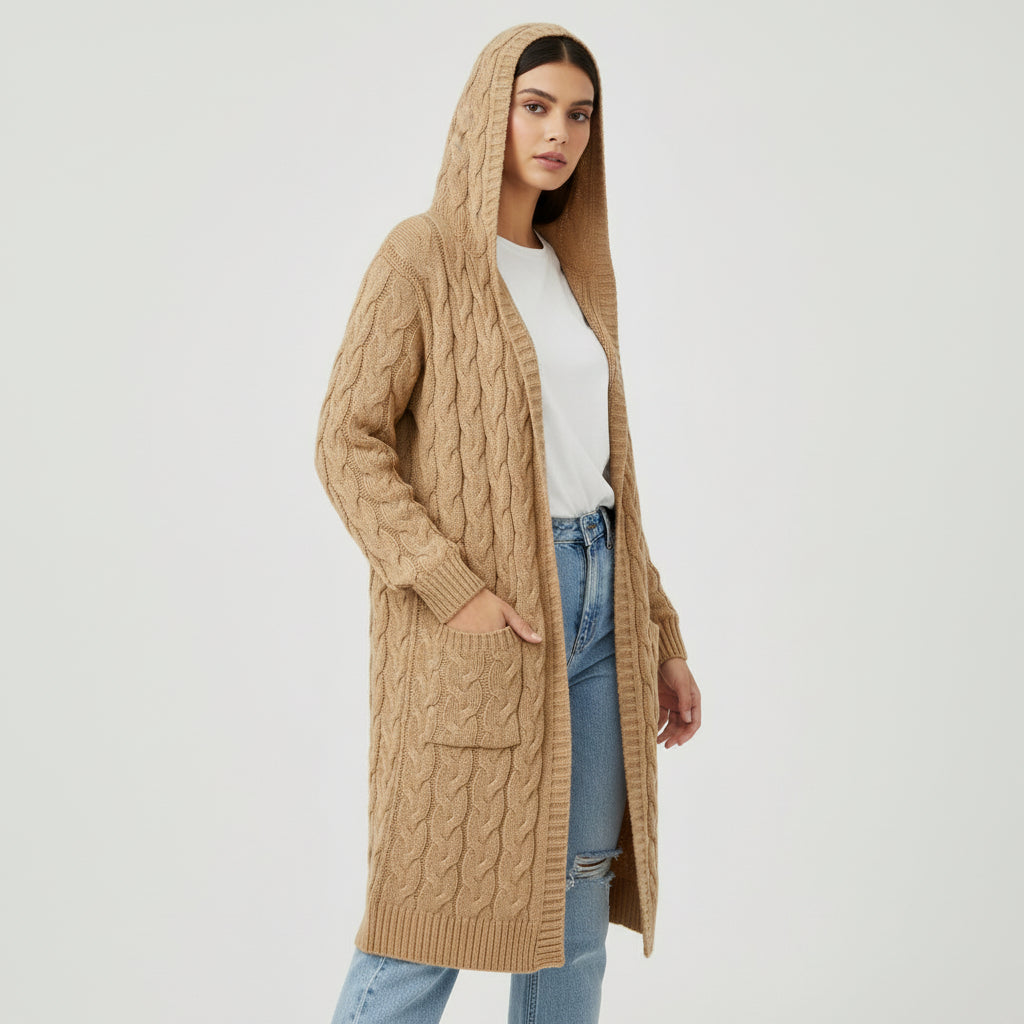 Women’s Casual Open Front Cardigan Sweater with Pockets-B Unique Fashions