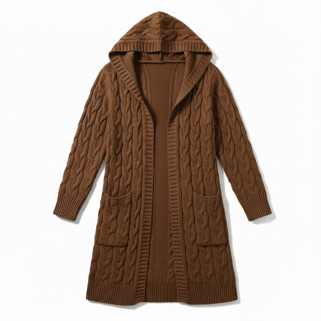 Women’s Casual Open Front Cardigan Sweater with Pockets-B Unique Fashions
