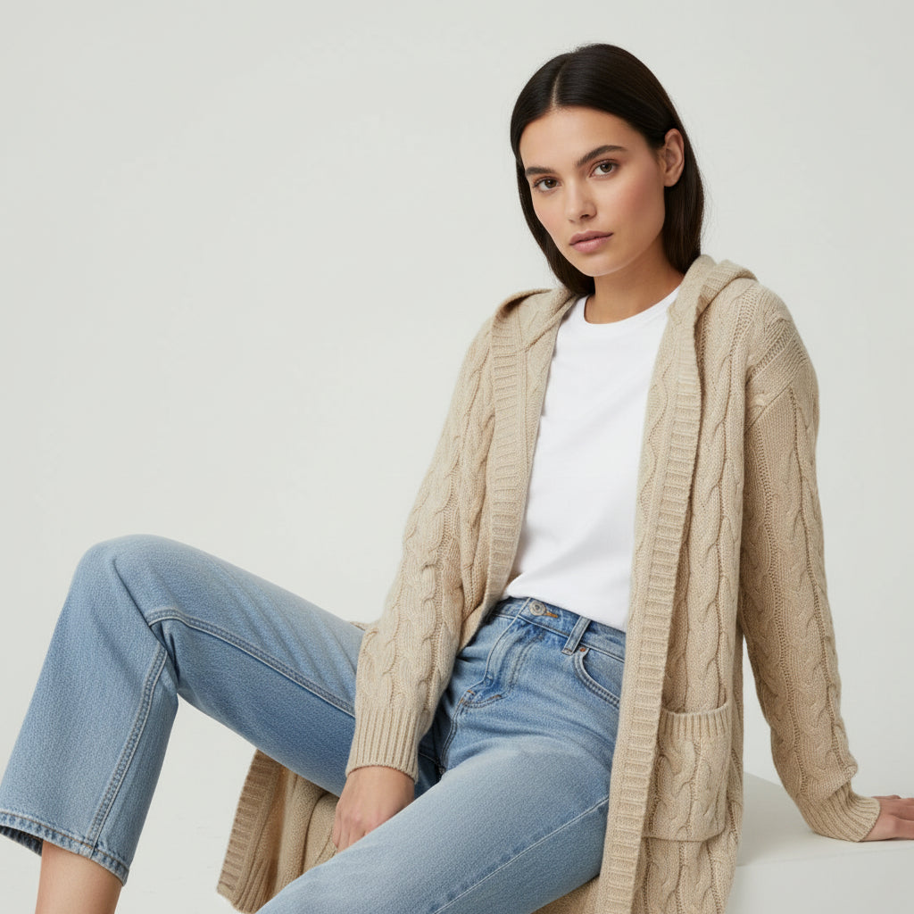 Women’s Casual Open Front Cardigan Sweater with Pockets-B Unique Fashions