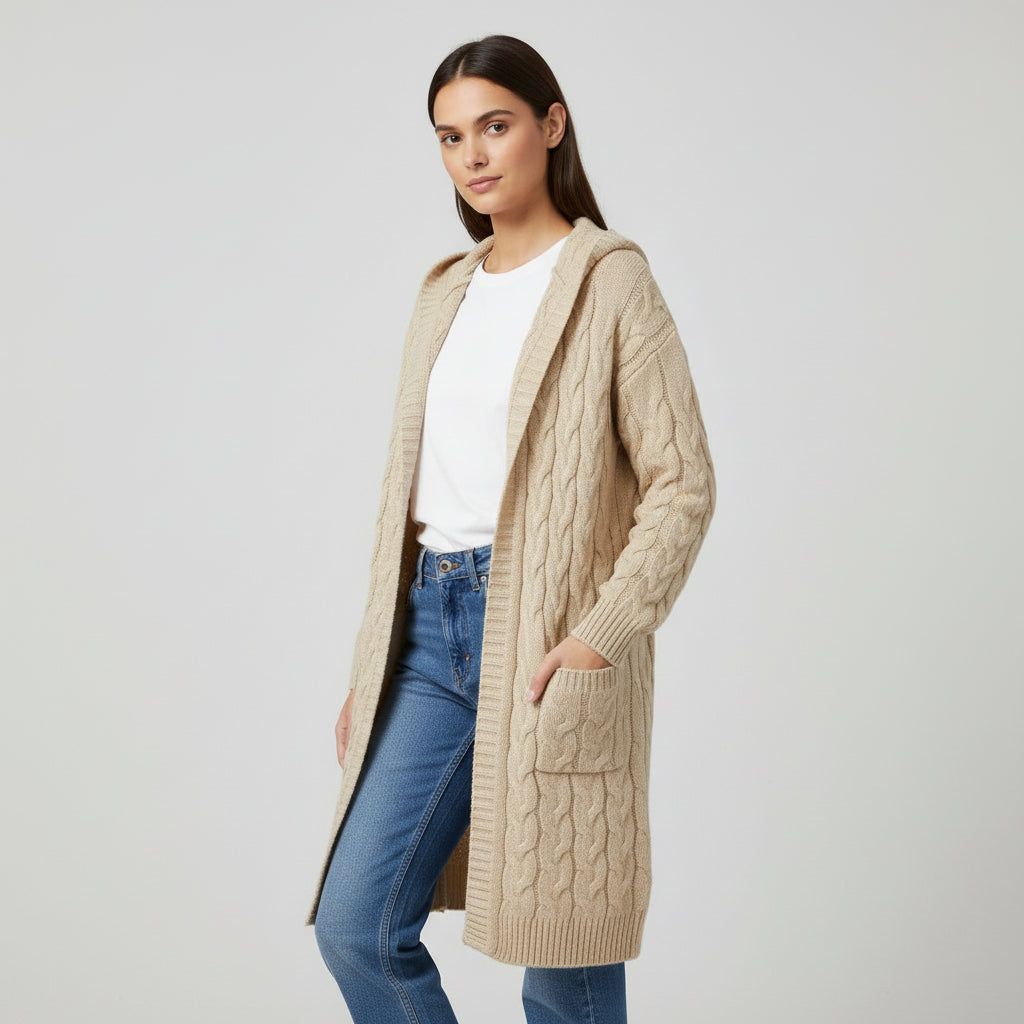 Women’s Casual Open Front Cardigan Sweater with Pockets-B Unique Fashions