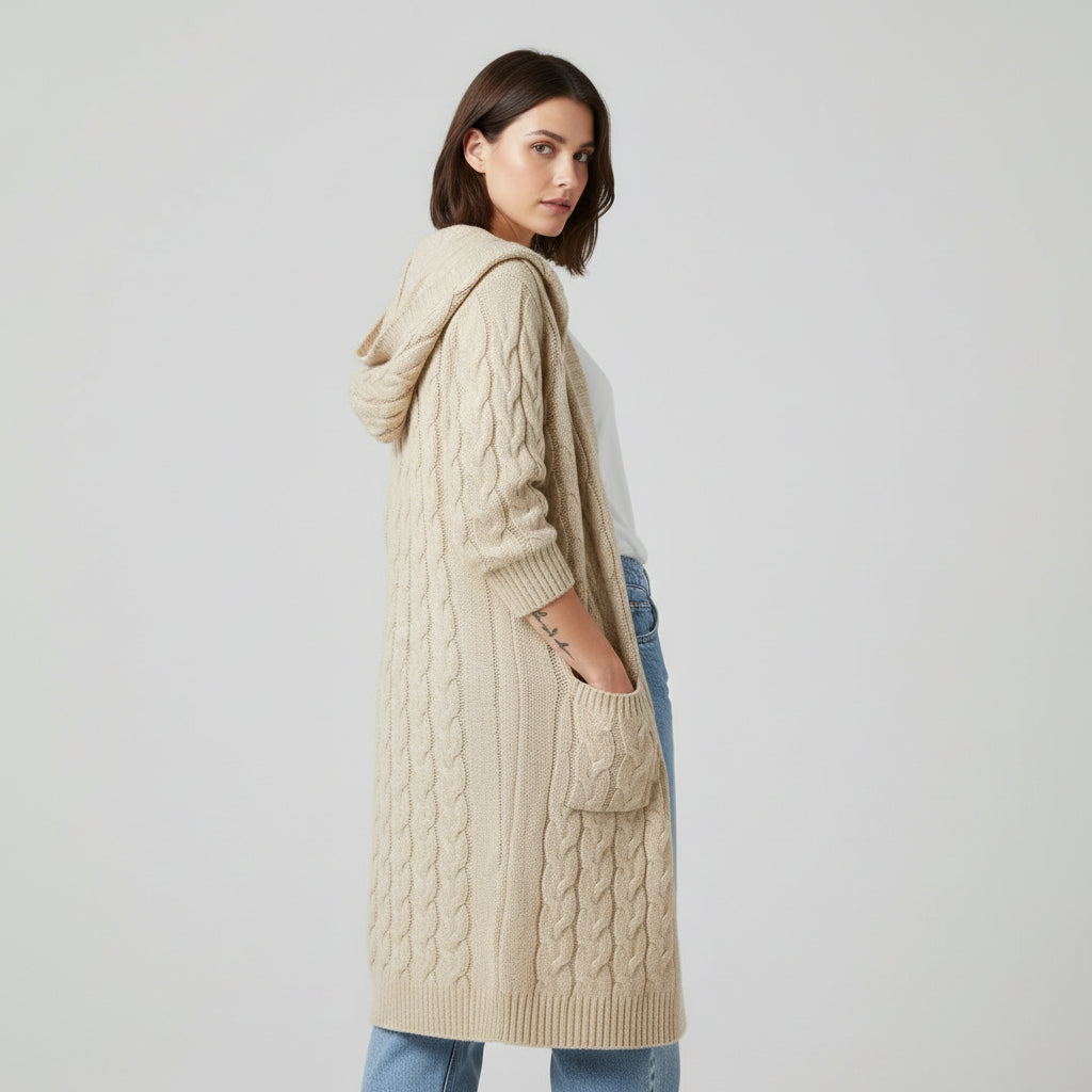 Women’s Casual Open Front Cardigan Sweater with Pockets-B Unique Fashions