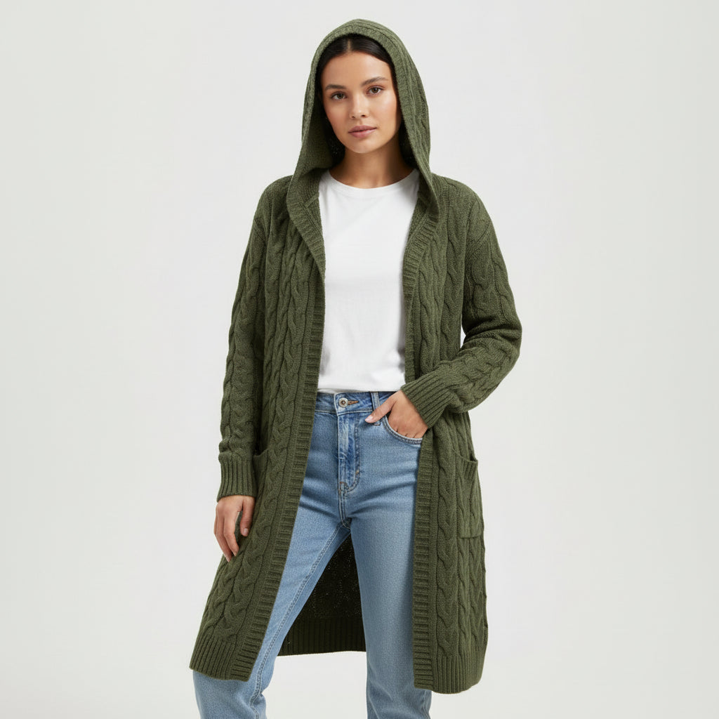 Women’s Casual Open Front Cardigan Sweater with Pockets-B Unique Fashions