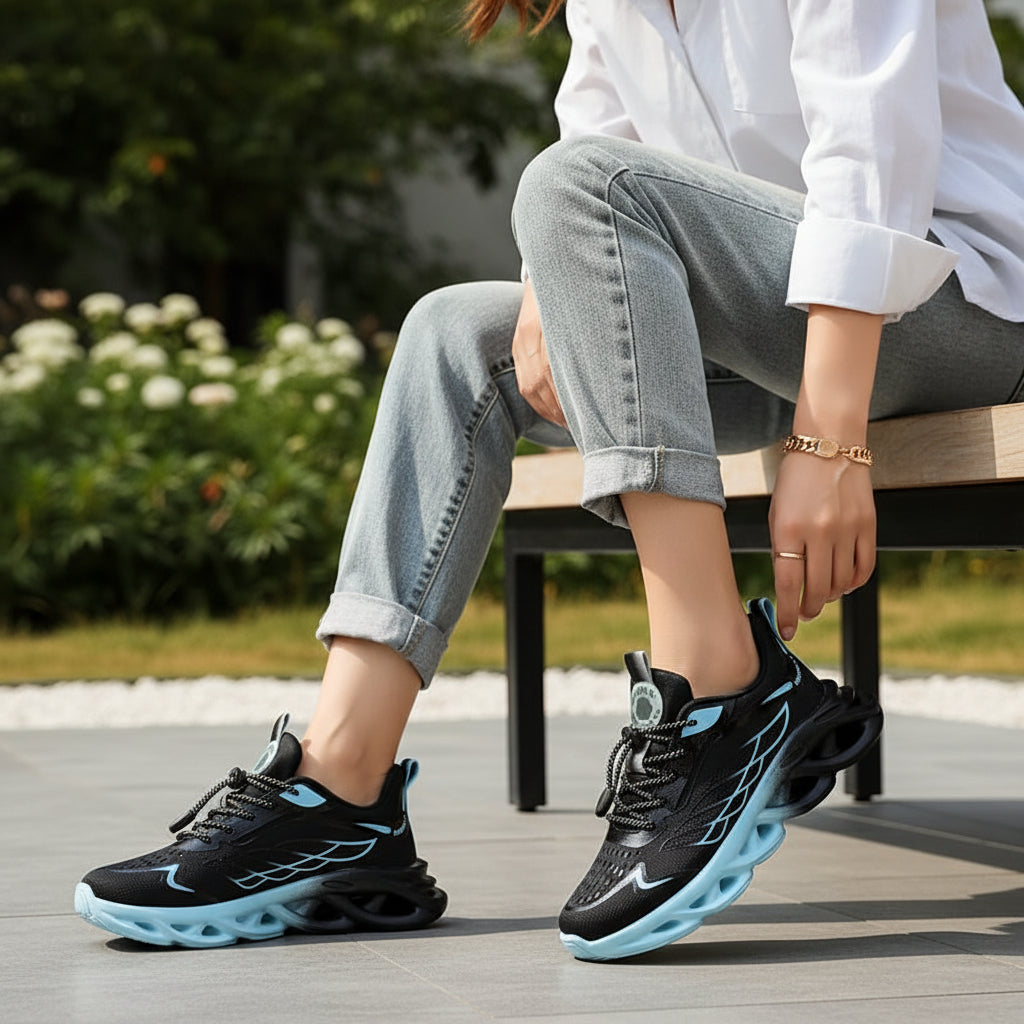 Women's Casual Sneakers Lace-Up Tennis Shoes Footwear-B Unique Fashions