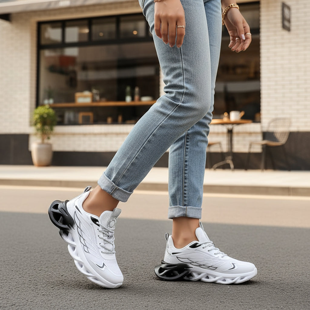 Women's Casual Sneakers Lace-Up Tennis Shoes Footwear-B Unique Fashions