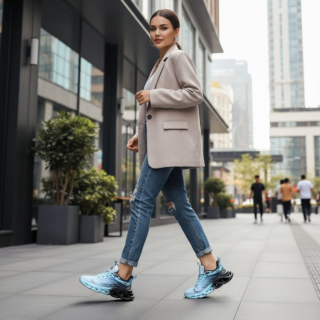 Women's Casual Sneakers Lace-Up Tennis Shoes Footwear-B Unique Fashions