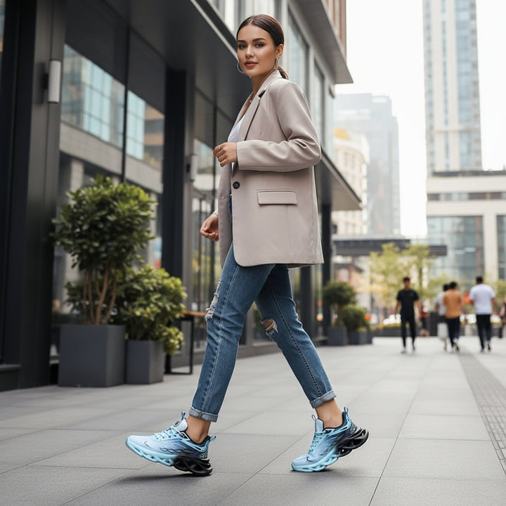 Women's Casual Sneakers Lace-Up Tennis Shoes Footwear-B Unique Fashions