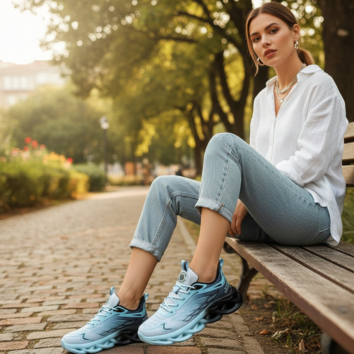 Women's Casual Sneakers Lace-Up Tennis Shoes Footwear-B Unique Fashions