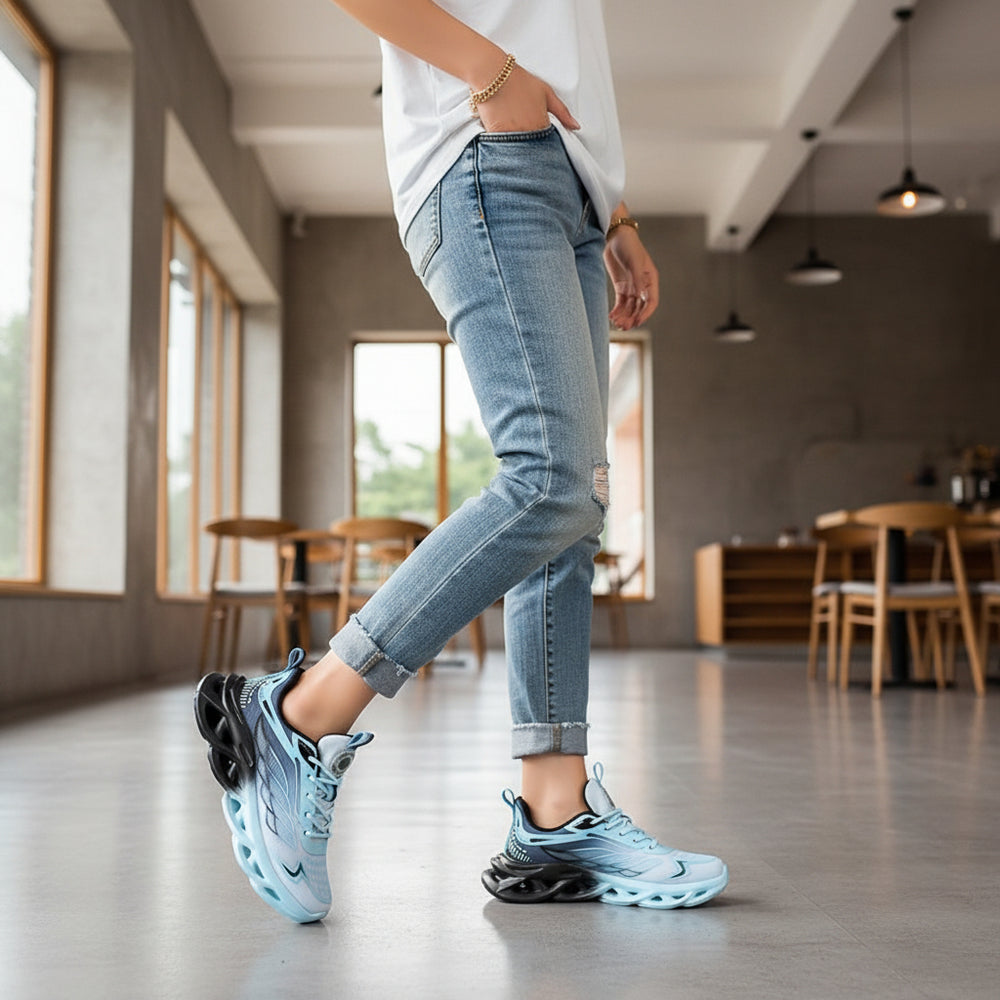 Women's Casual Sneakers Lace-Up Tennis Shoes Footwear-B Unique Fashions