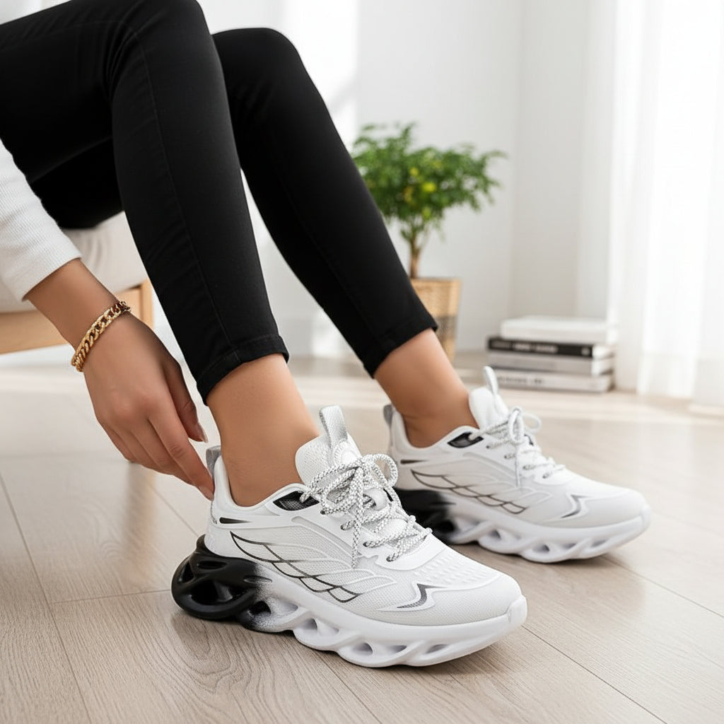 Women's Casual Sneakers Lace-Up Tennis Shoes Footwear-B Unique Fashions