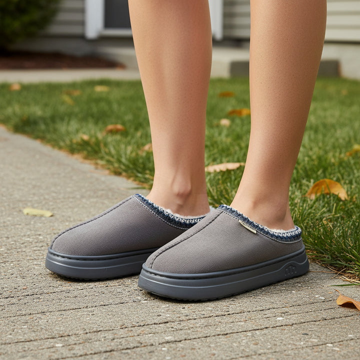 Women's Corduroy Winter Slippers Non-Slip Indoor Outdoor Footwear-B Unique Fashions