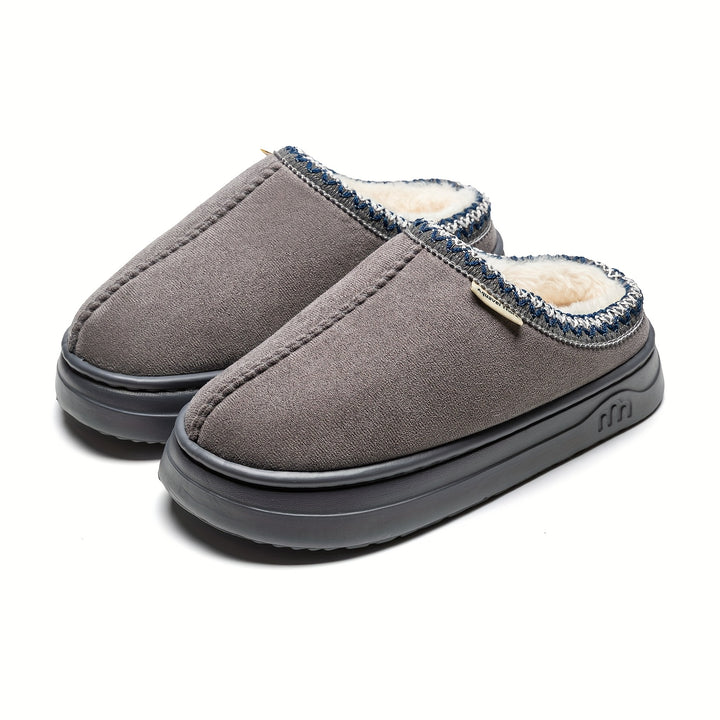 Women's Corduroy Winter Slippers Non-Slip Indoor Outdoor Footwear-B Unique Fashions