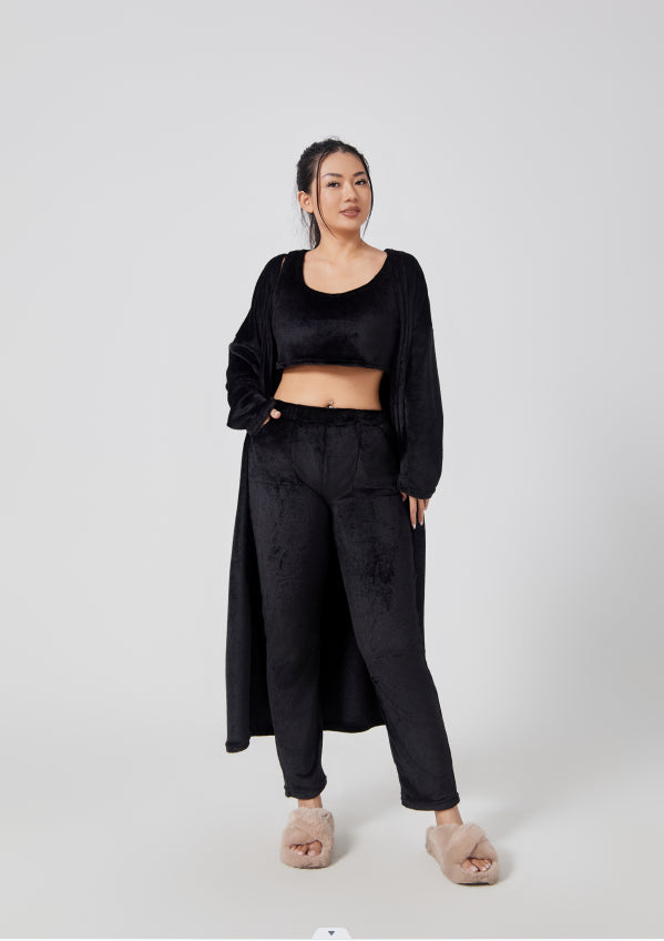 Women’s Cozy 3 Piece Pajama Set for Relaxed Lounge Comfort-B Unique Fashions