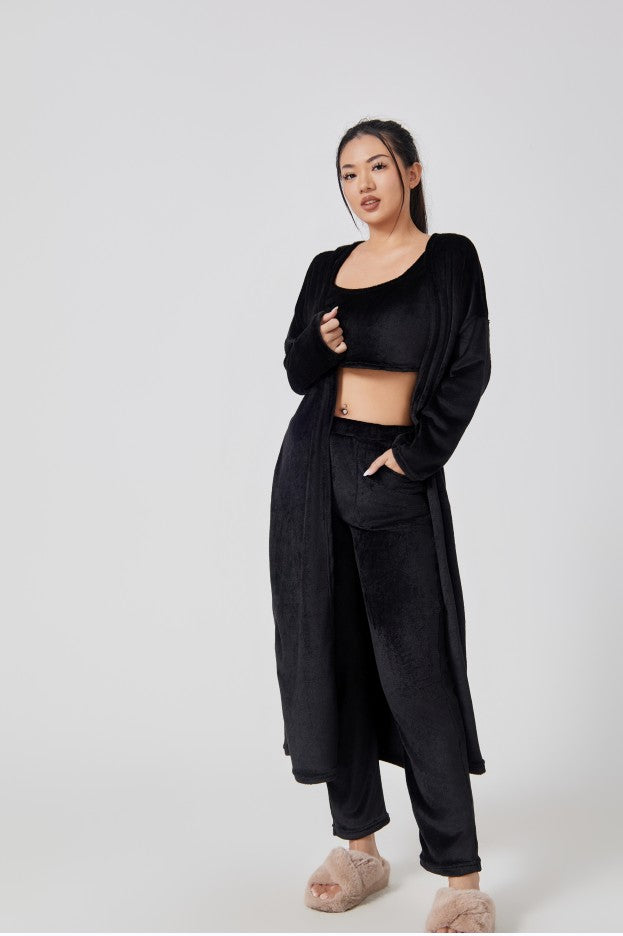 Women’s Cozy 3 Piece Pajama Set for Relaxed Lounge Comfort-B Unique Fashions