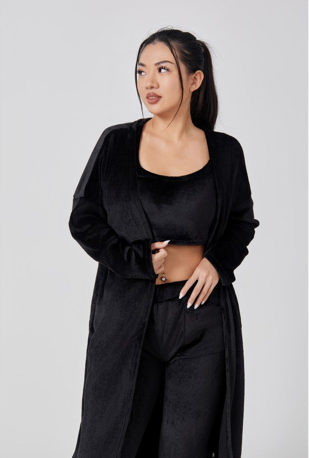 Women’s Cozy 3 Piece Pajama Set for Relaxed Lounge Comfort-B Unique Fashions