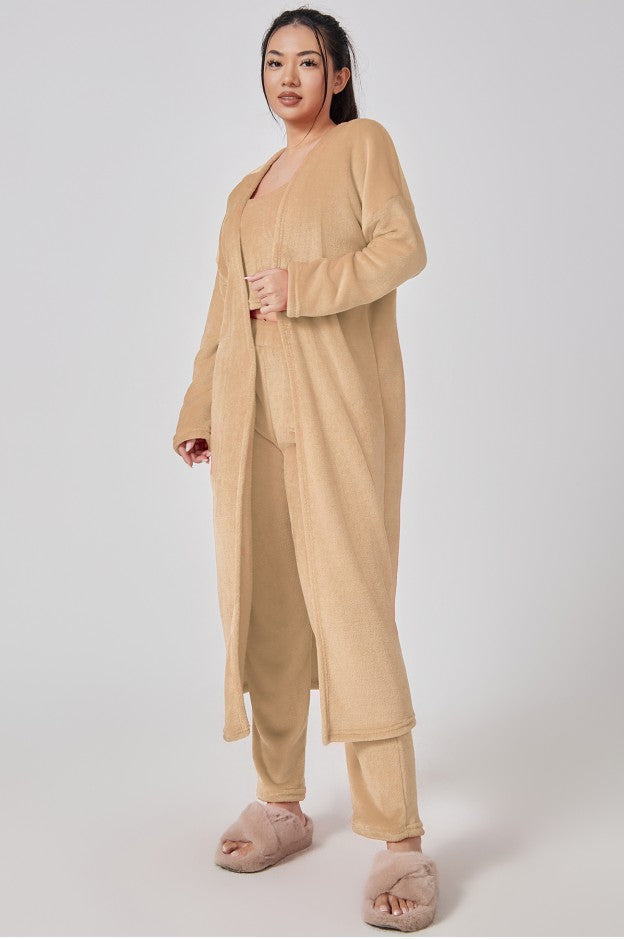 Women’s Cozy 3 Piece Pajama Set for Relaxed Lounge Comfort-B Unique Fashions