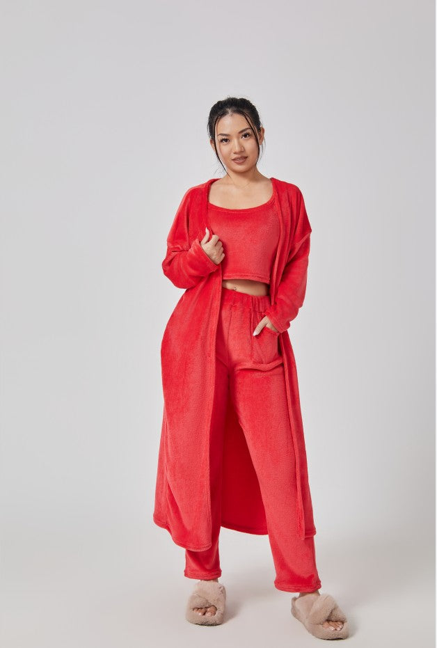 Women’s Cozy 3 Piece Pajama Set for Relaxed Lounge Comfort-B Unique Fashions