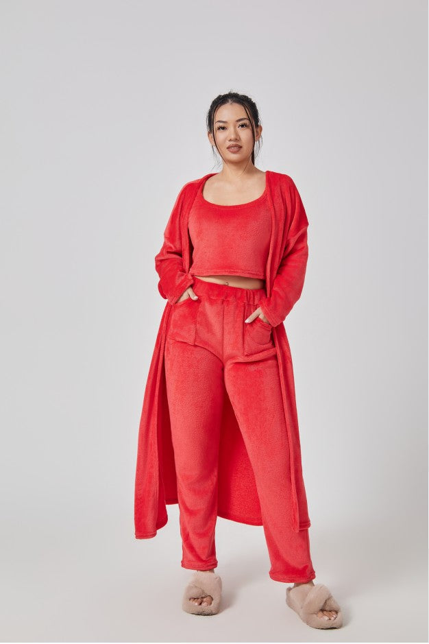 Women’s Cozy 3 Piece Pajama Set for Relaxed Lounge Comfort-B Unique Fashions
