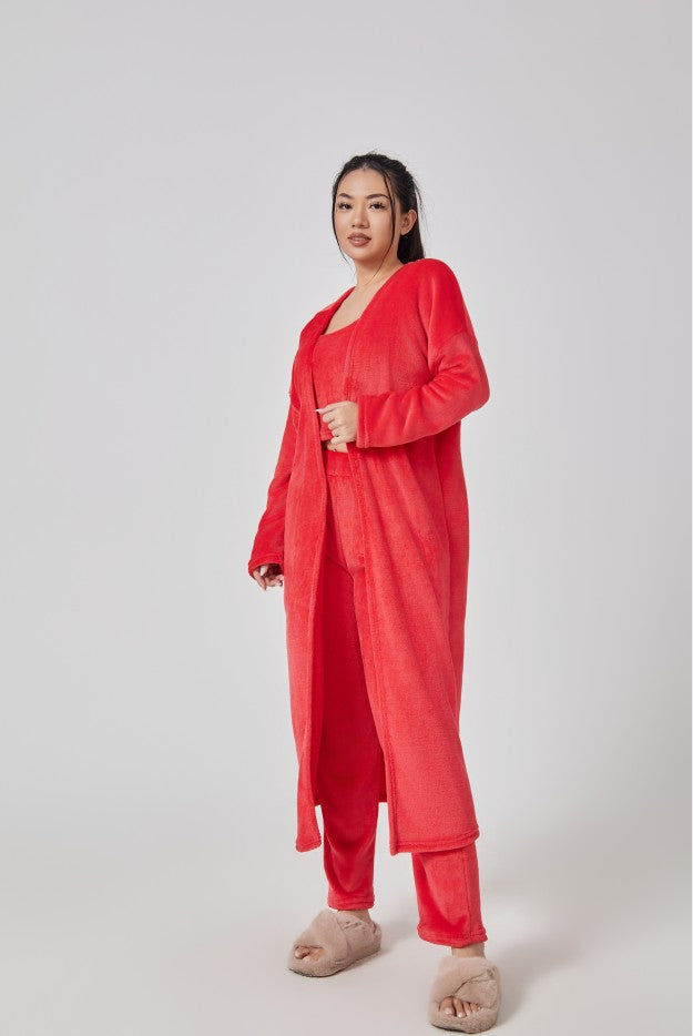Women’s Cozy 3 Piece Pajama Set for Relaxed Lounge Comfort-B Unique Fashions