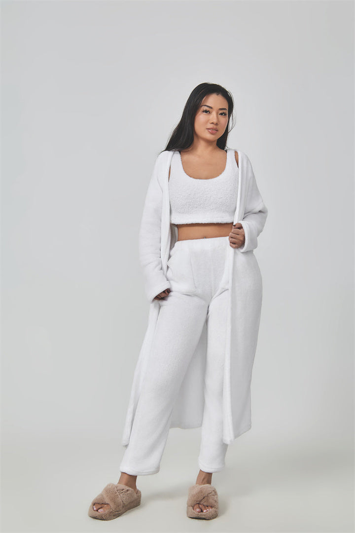 Women’s Cozy 3 Piece Pajama Set for Relaxed Lounge Comfort-B Unique Fashions