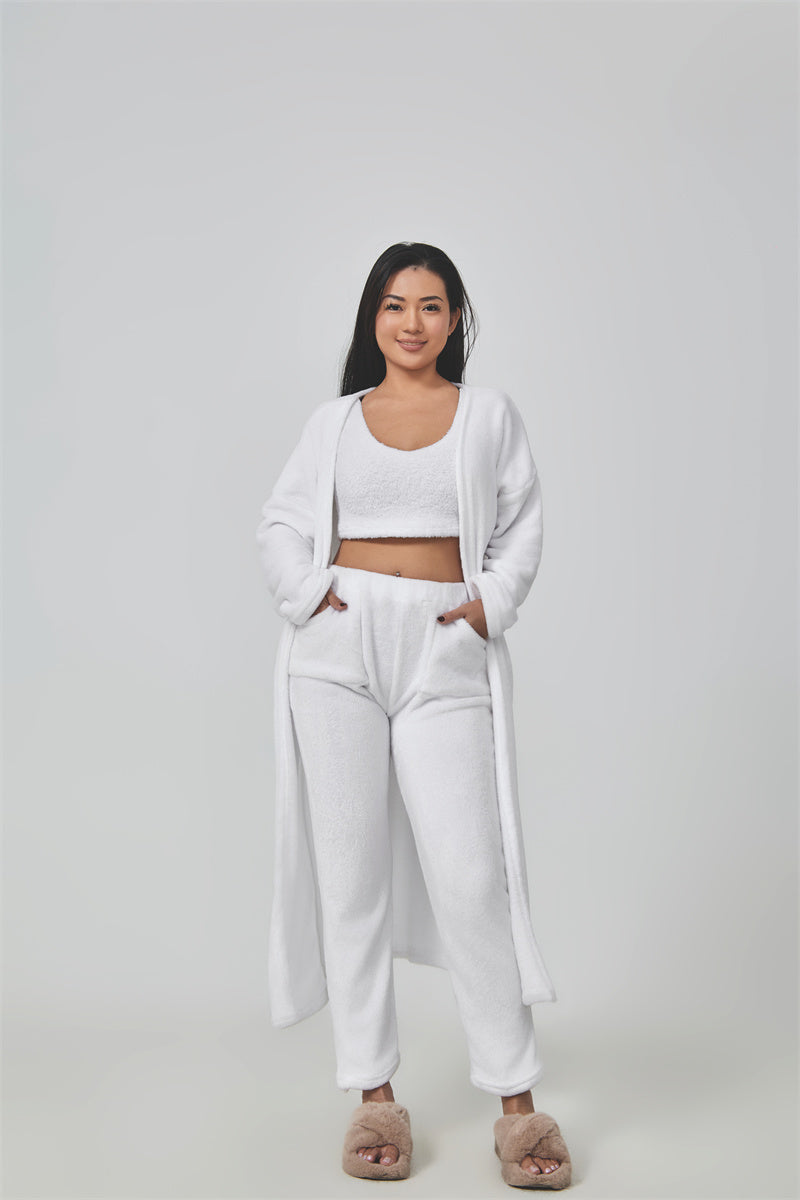 Women’s Cozy 3 Piece Pajama Set for Relaxed Lounge Comfort-B Unique Fashions