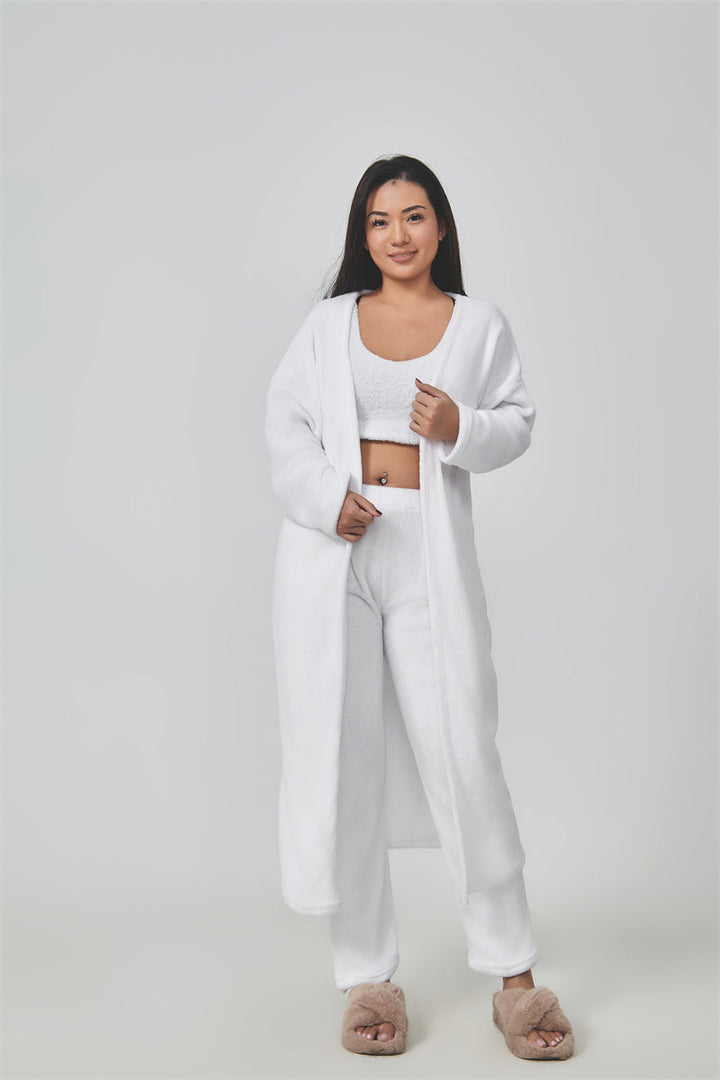 Women’s Cozy 3 Piece Pajama Set for Relaxed Lounge Comfort-B Unique Fashions