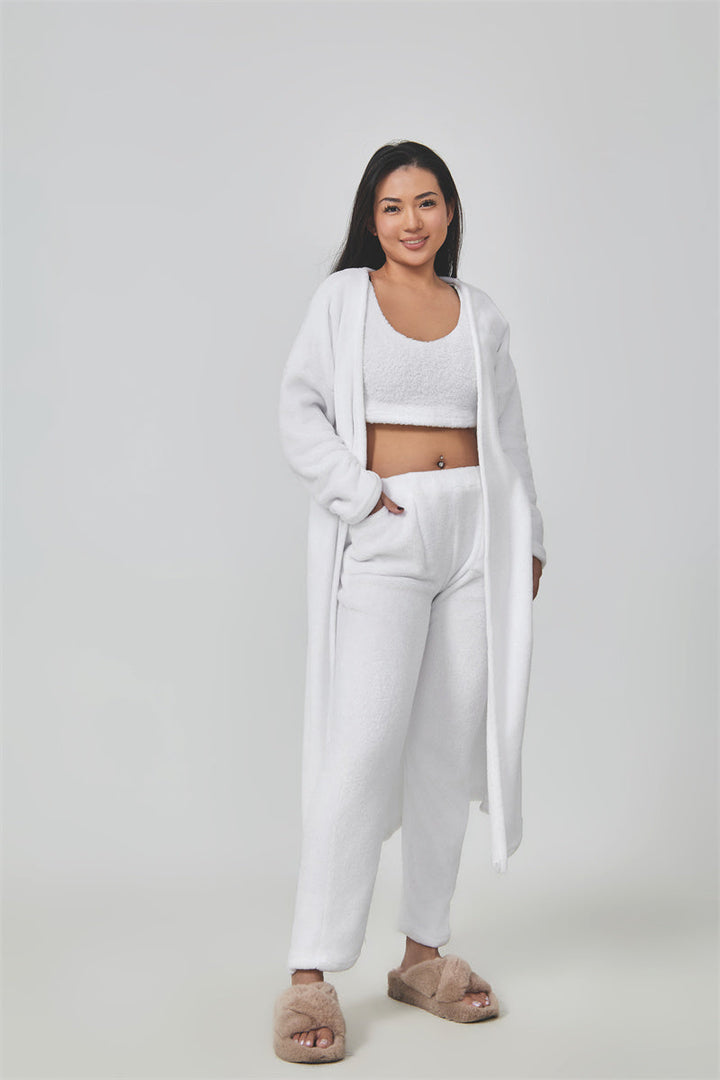 Women’s Cozy 3 Piece Pajama Set for Relaxed Lounge Comfort-B Unique Fashions