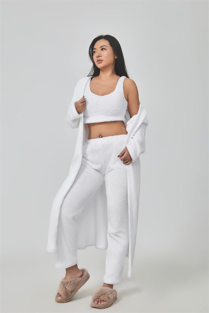 Women’s Cozy 3 Piece Pajama Set for Relaxed Lounge Comfort-B Unique Fashions