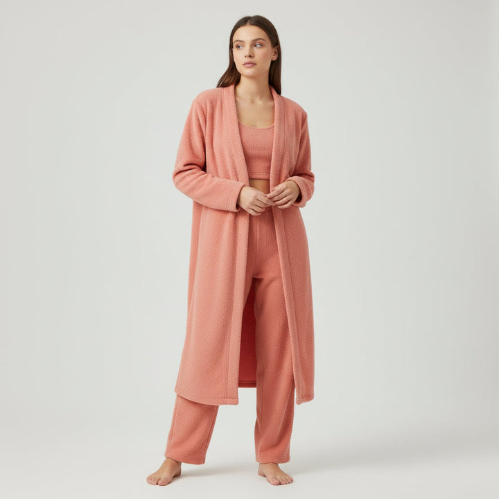 Women’s Cozy 3 Piece Pajama Set for Relaxed Lounge Comfort-B Unique Fashions