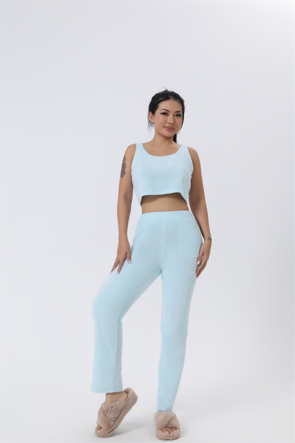 Women’s Cozy 3 Piece Pajama Set for Relaxed Lounge Comfort-B Unique Fashions
