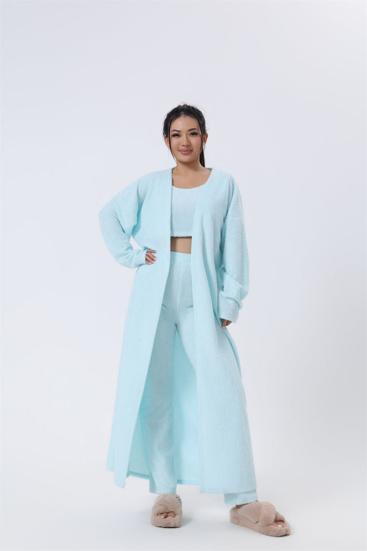 Women’s Cozy 3 Piece Pajama Set for Relaxed Lounge Comfort-B Unique Fashions