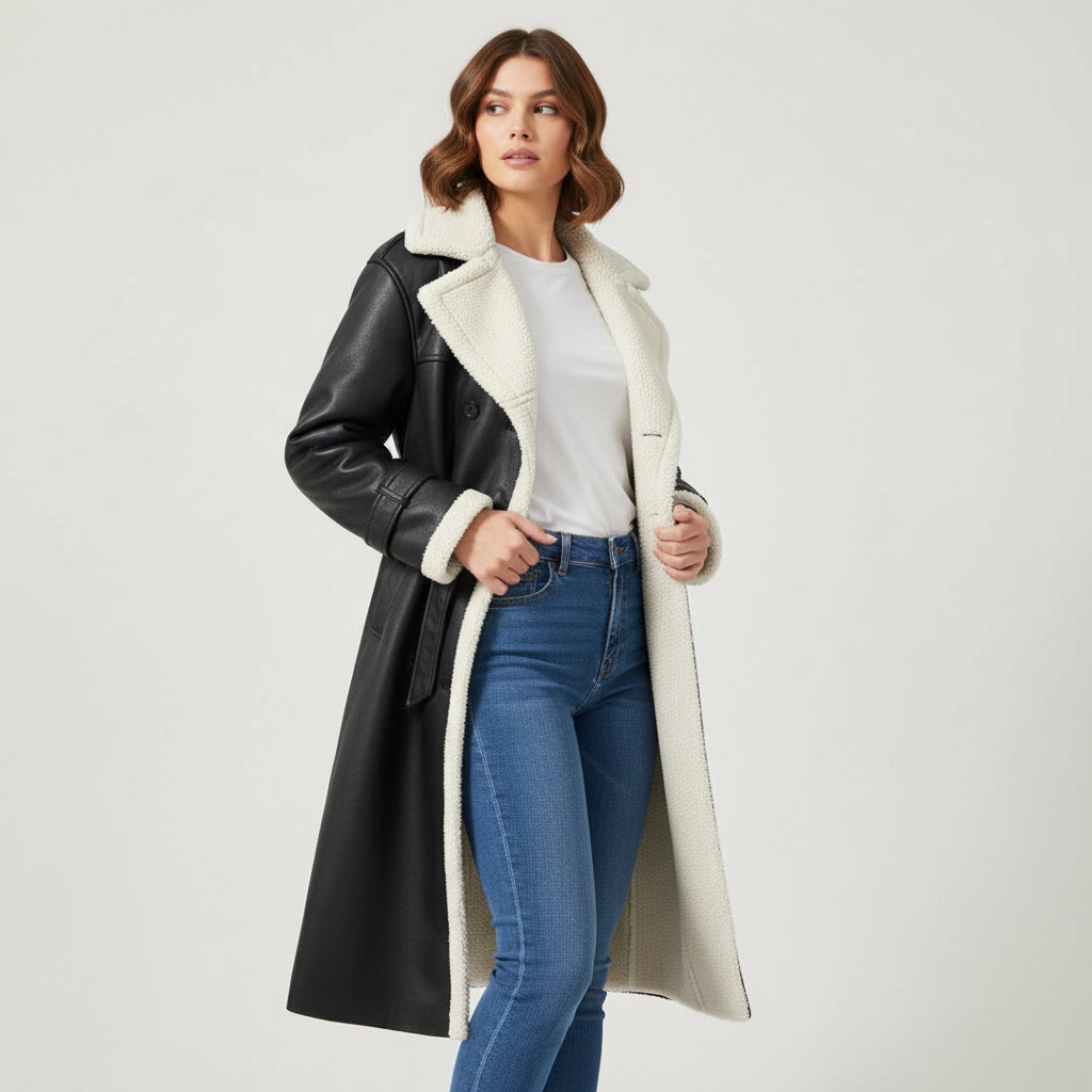 Women’s Double Breasted Long Trench Coat for Everyday Style-B Unique Fashions