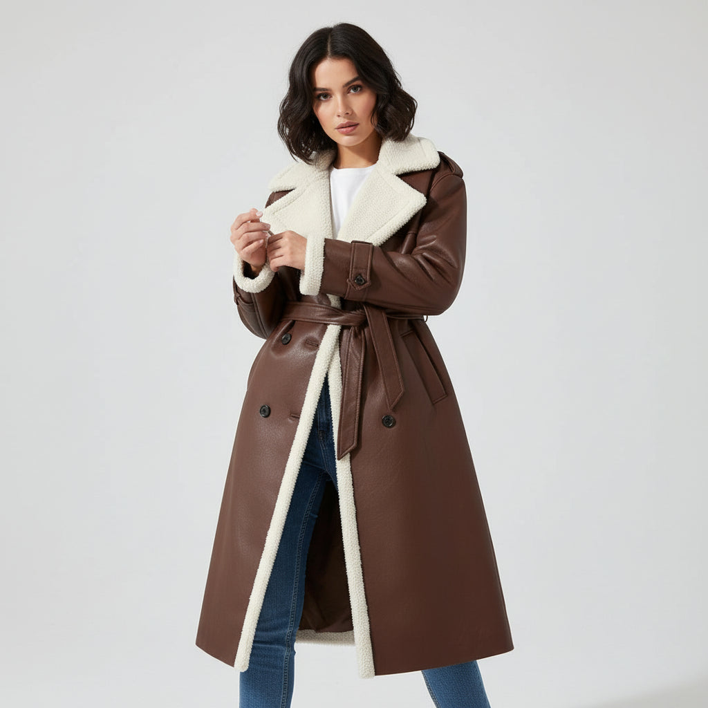 Women’s Double Breasted Long Trench Coat for Everyday Style-B Unique Fashions