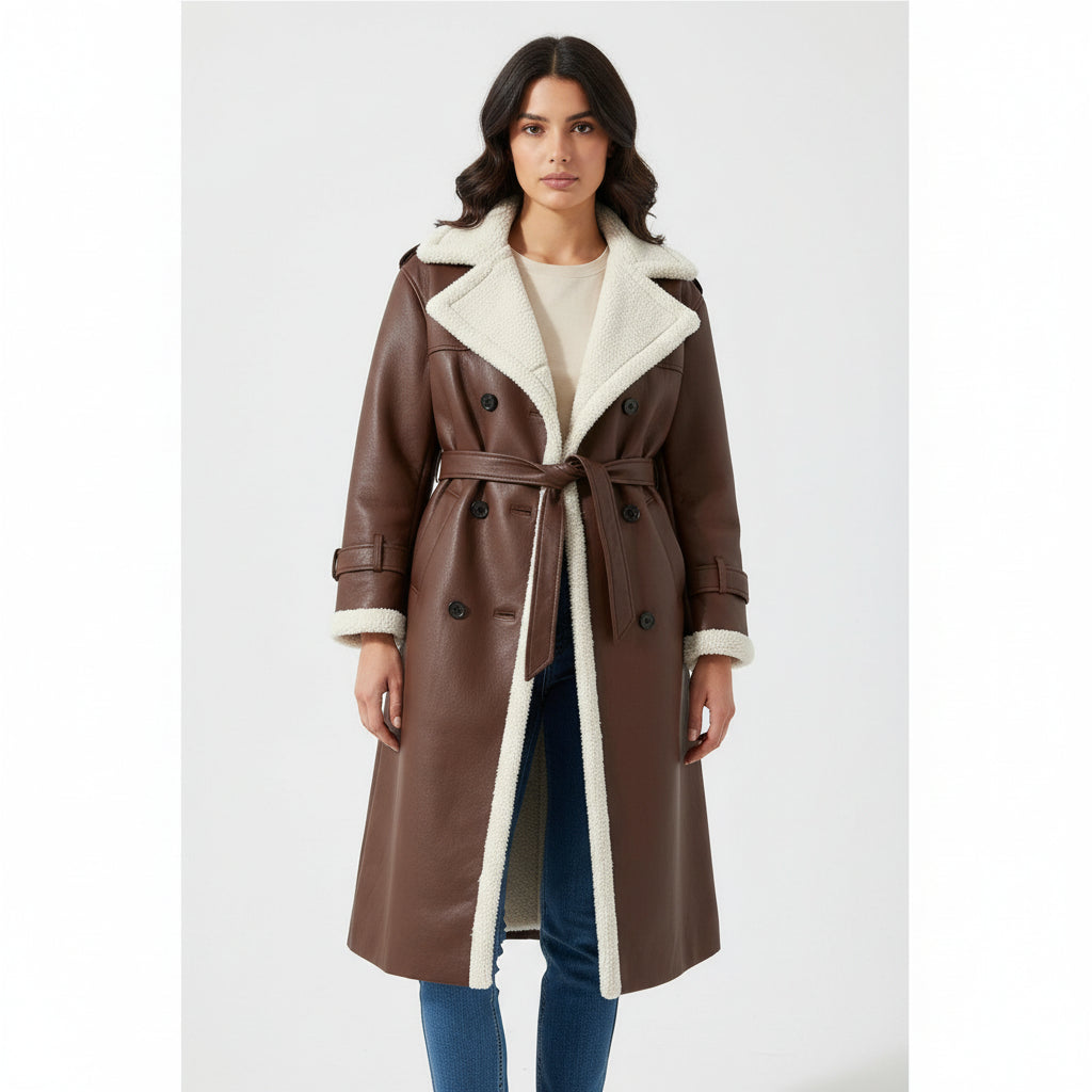 Women’s Double Breasted Long Trench Coat for Everyday Style-B Unique Fashions