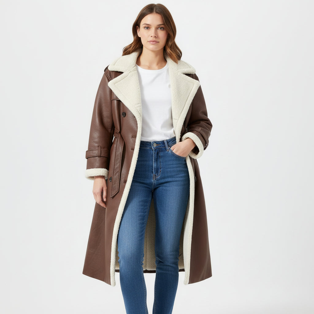 Women’s Double Breasted Long Trench Coat for Everyday Style-B Unique Fashions