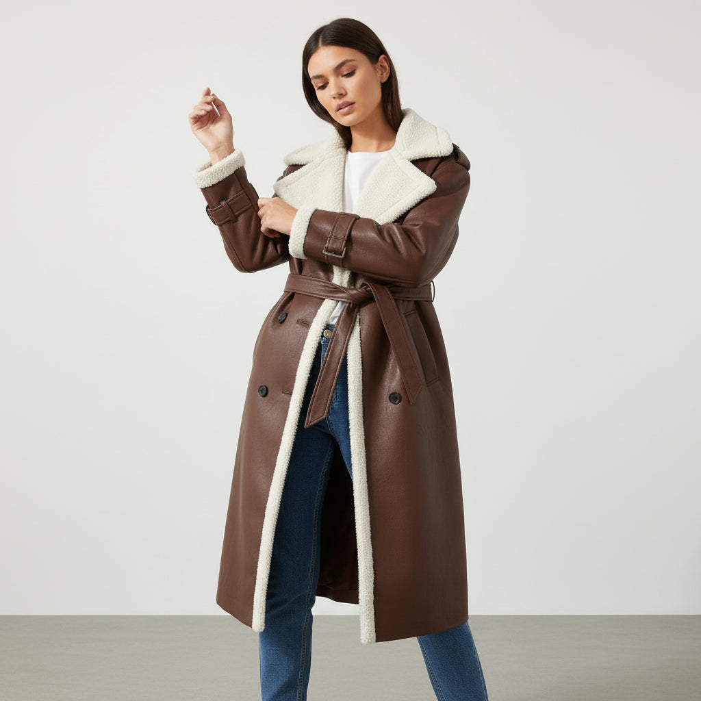 Women’s Double Breasted Long Trench Coat for Everyday Style-B Unique Fashions