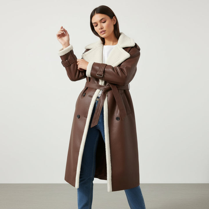 Women’s Double Breasted Long Trench Coat for Everyday Style-B Unique Fashions