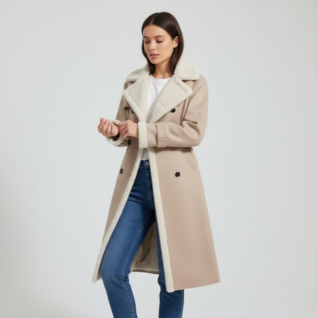 Women’s Double Breasted Long Trench Coat for Everyday Style-B Unique Fashions