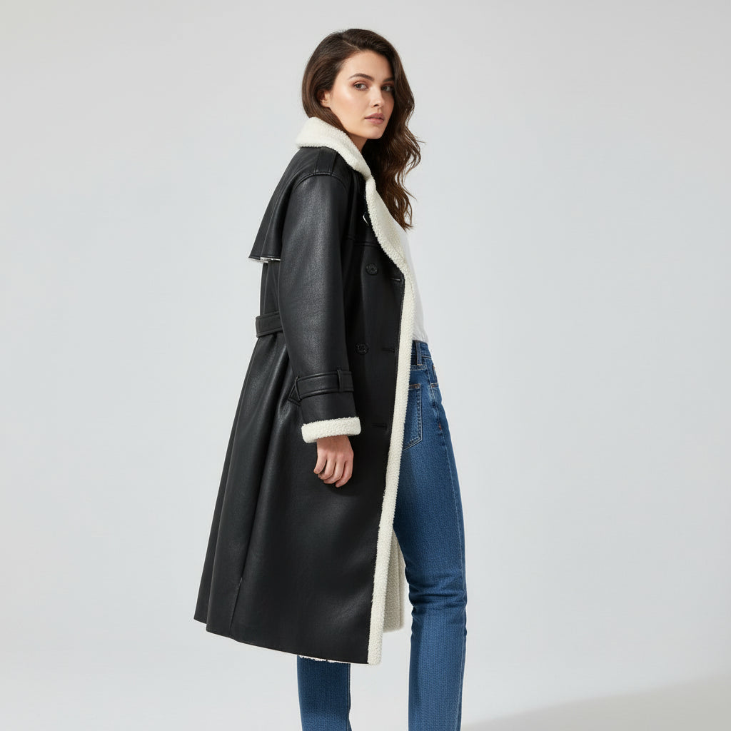 Women’s Double Breasted Long Trench Coat for Everyday Style-B Unique Fashions