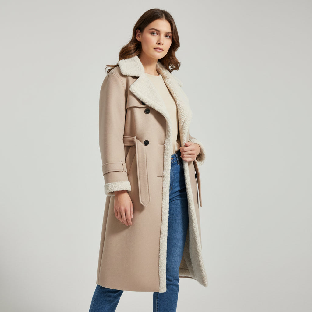 Women’s Double Breasted Long Trench Coat for Everyday Style-B Unique Fashions