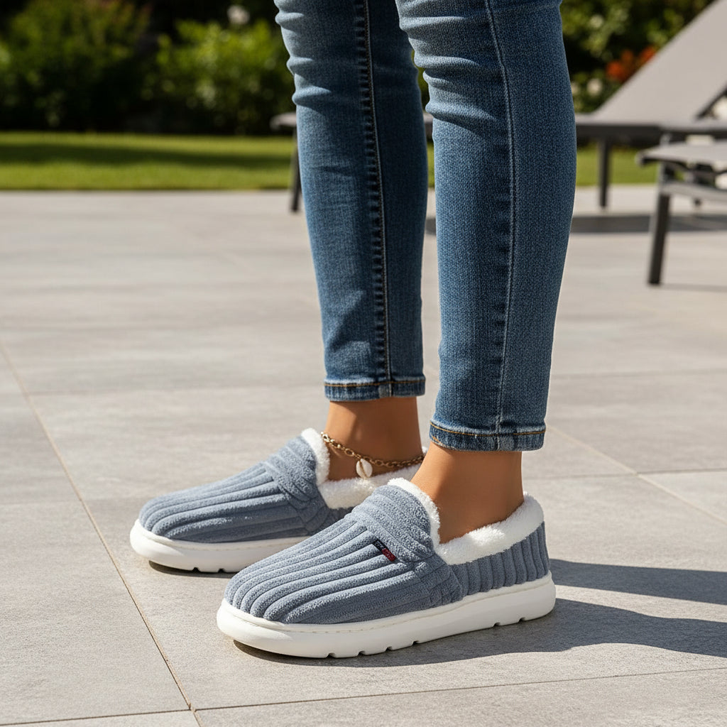 Women’s Fashion Fleece Slippers Non-Slip Plush Boots-B Unique Fashions