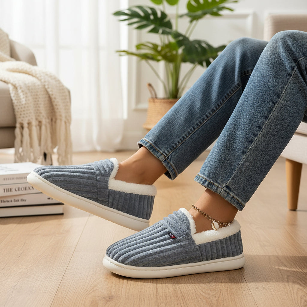 Women’s Fashion Fleece Slippers Non-Slip Plush Boots-B Unique Fashions