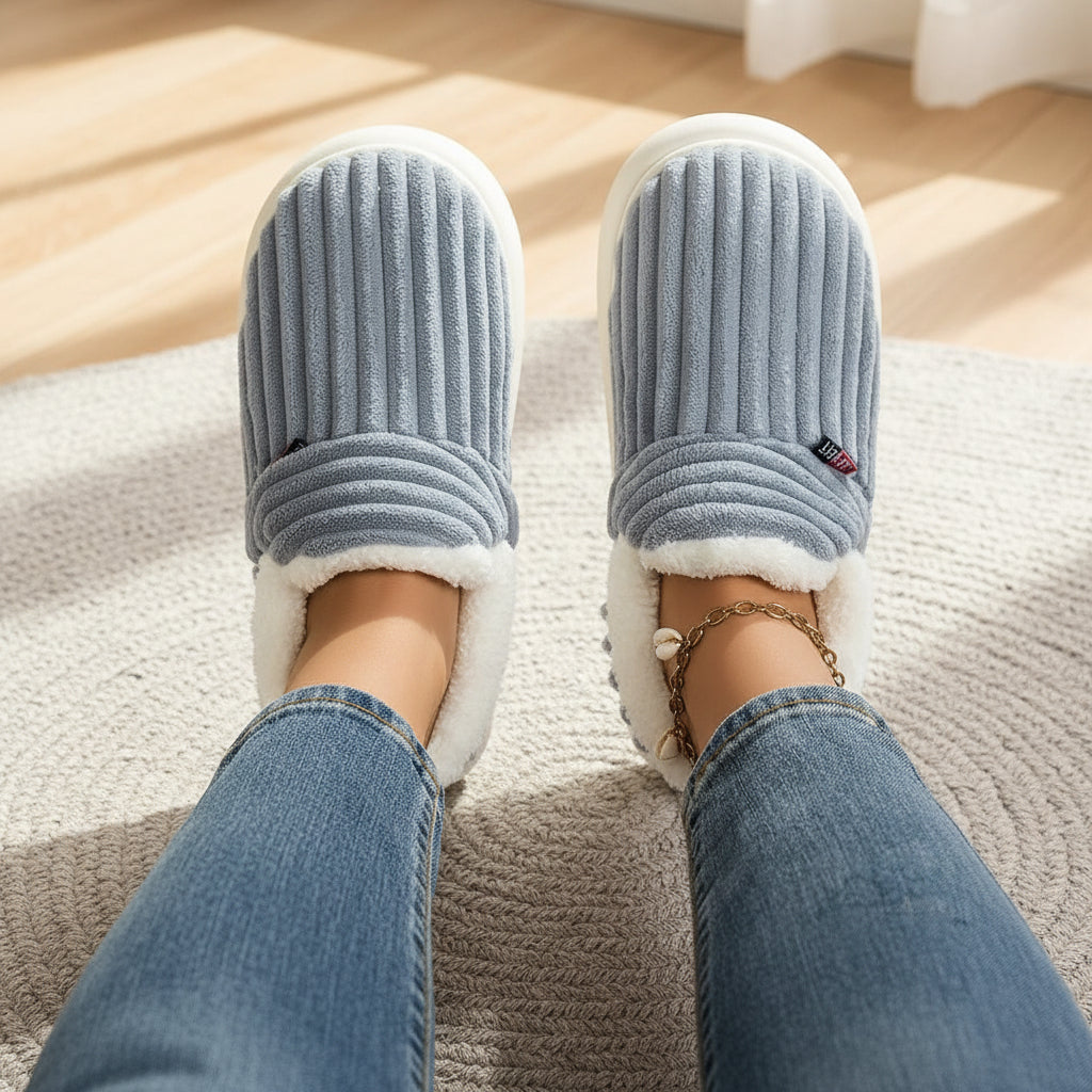 Women’s Fashion Fleece Slippers Non-Slip Plush Boots-B Unique Fashions