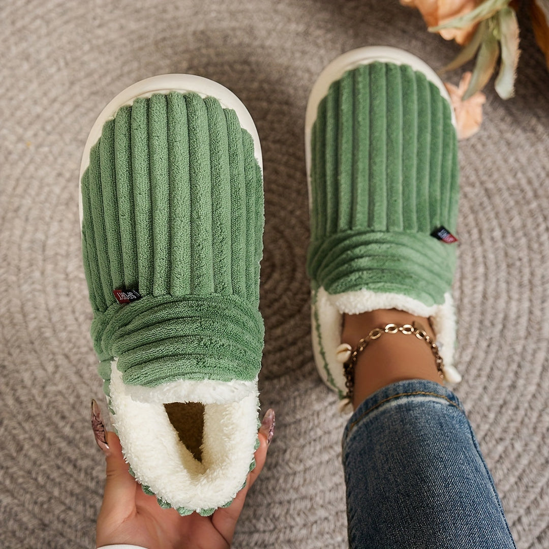 Women’s Fashion Fleece Slippers Non-Slip Plush Boots-B Unique Fashions