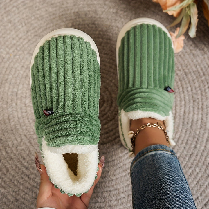 Women’s Fashion Fleece Slippers Non-Slip Plush Boots-B Unique Fashions