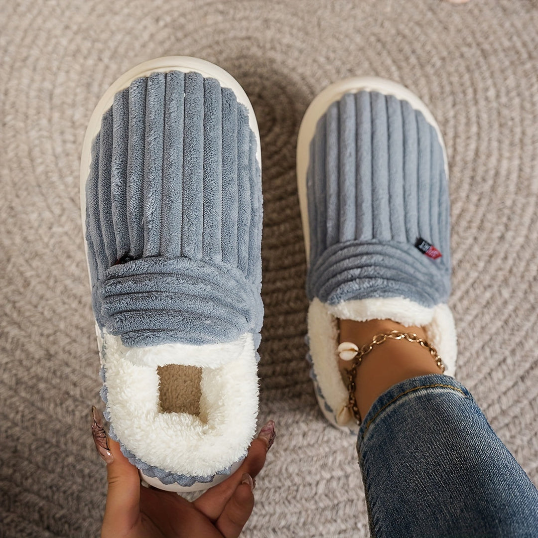 Women’s Fashion Fleece Slippers Non-Slip Plush Boots-B Unique Fashions