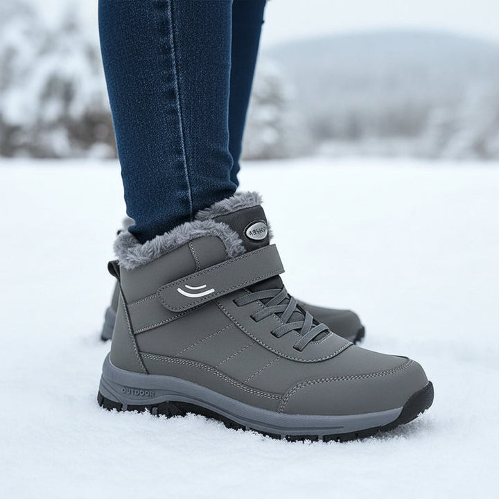 Women's Faux Fur Lined Snow Boots Round Toe Ankle Booties-B Unique Fashions