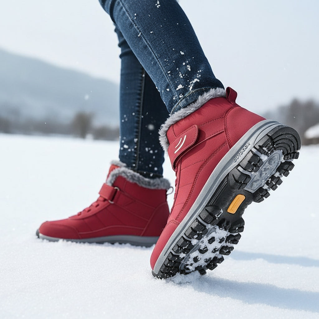 Women's Faux Fur Lined Snow Boots Round Toe Ankle Booties-B Unique Fashions